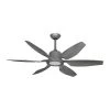 Titan II Wi-Fi 52 in. Resin Indoor/Outdoor Brushed Nickel Smart Ceiling Fan with Remote Control w/610 LED Light by TroposAir -Philips Lighting Shop brushed nickel troposair ceiling fans with lights 88257 88264 36102 64 1000