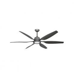 Titan II Wi-Fi 66 in. Integrated LED Indoor/Outdoor Brushed Nickel/ORB Smart Ceiling Fan with Remote Control by TroposAir
