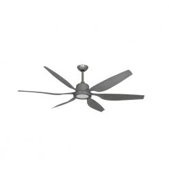Titan II Wi-Fi 66 in. LED Light Indoor/Outdoor Brushed Nickel Smart Ceiling Fan and with Remote Control by TroposAir