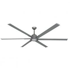 Titan II Wi-Fi 84 in. Indoor/Outdoor Brushed Nickel Smart Ceiling Fan and LED Light with Remote Control by TroposAir