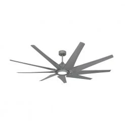 Liberator WiFi 72 in. LED Indoor/Outdoor Brushed Nickel Smart Ceiling Fan with Light with Remote Control by TroposAir