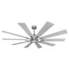 Fusion 66 in. Integrated LED Indoor/Outdoor Brushed Nickel Smart Ceiling Fan with Light and Remote Control by TroposAir -Philips Lighting Shop brushed nickel troposair ceiling fans with lights 88571 36402 64 1000