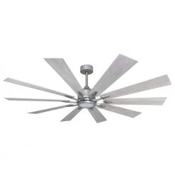 Fusion 66 in. Integrated LED Indoor/Outdoor Brushed Nickel Smart Ceiling Fan with Light and Remote Control by TroposAir