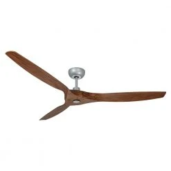 Solara 60 in. Indoor/Outdoor Brushed Nickel Walnut Ceiling Fan with Remote Control by TroposAir
