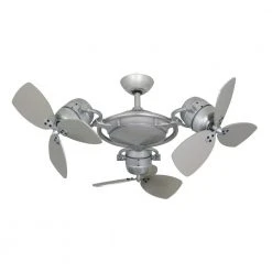 TriStar II 3 x 18 in. Brushed Nickel Triple Ceiling Fan with Remote Control by TroposAir