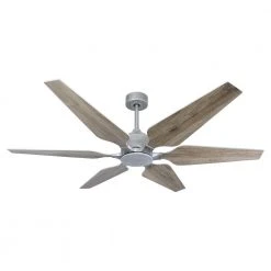 Optum 60 in. Indoor/Outdoor Brushed Nickel Smart Ceiling Fan with Remote Control by TroposAir