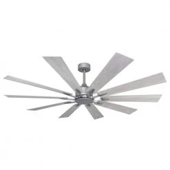 Fusion 66 in. Indoor/Outdoor Brushed Nickel Smart Ceiling Fan with Remote Control by TroposAir