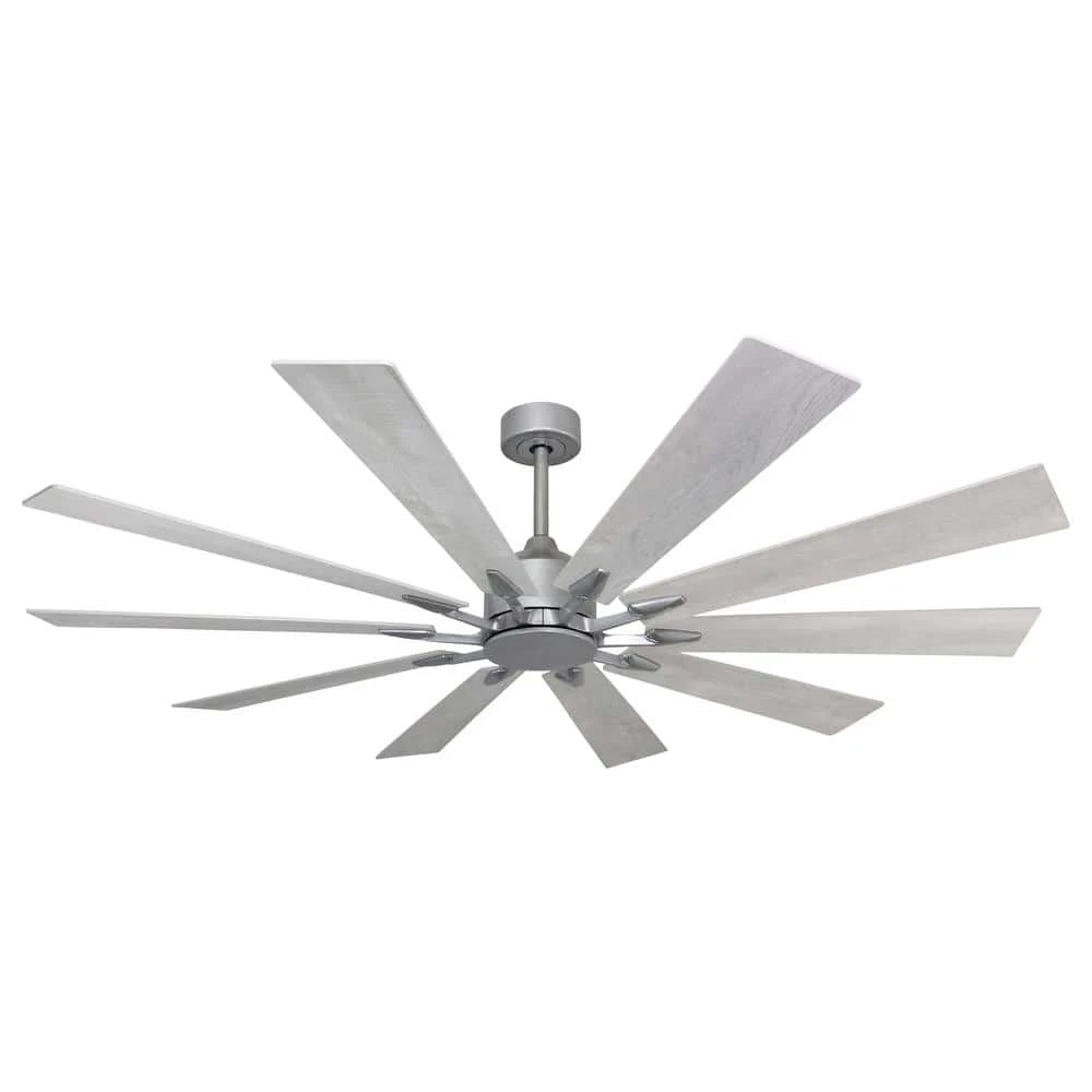 Fusion 66 in. Indoor/Outdoor Brushed Nickel Smart Ceiling Fan with Remote Control by TroposAir 3 Fusion 66 in. Indoor/Outdoor Brushed Nickel Smart Ceiling Fan with Remote Control by TroposAir