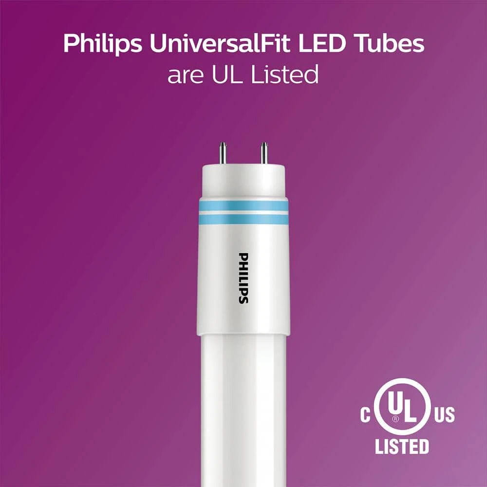32W T8/40W T12 Equivalent 4 ft. Type A Linear Universal Fit Daylight LED Tube Light Bulb (5000K) (2-Pack) by Philips 7 32W T8/40W T12 Equivalent 4 ft. Type A Linear Universal Fit Daylight LED Tube Light Bulb (5000K) (2-Pack) by Philips - Image 5