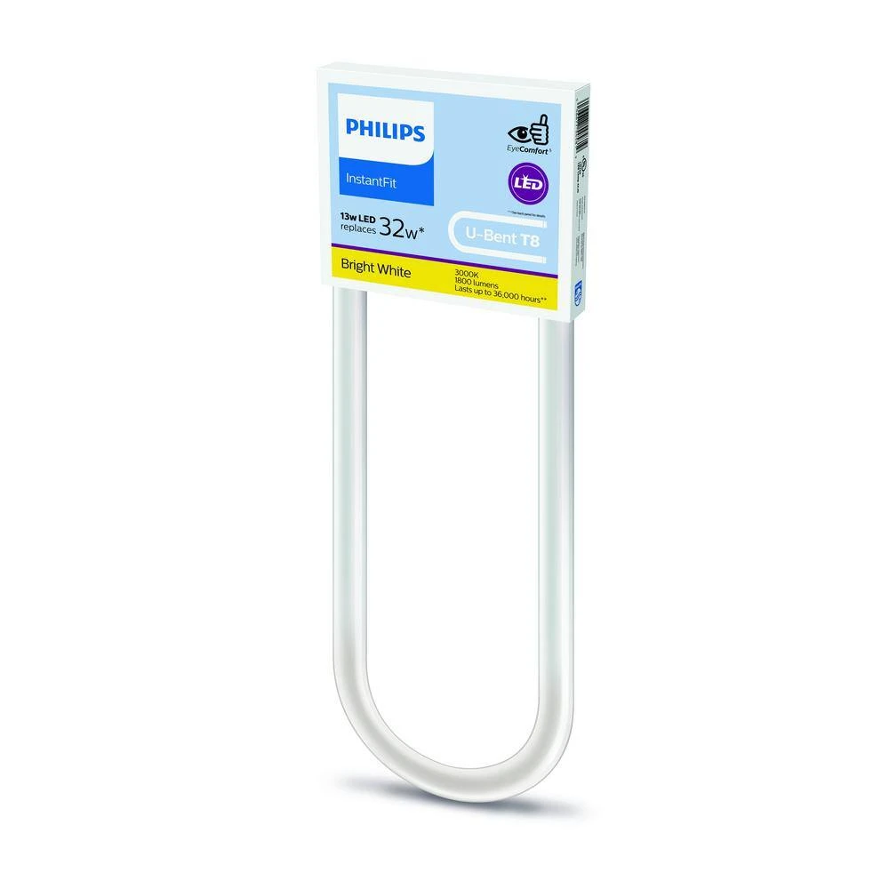 32-Watt Equivalent Linear T8 U-Bend Instant Fit LED Light Bulb Bright White (3000K) (30-Pack) by Philips 7 32-Watt Equivalent Linear T8 U-Bend Instant Fit LED Light Bulb Bright White (3000K) (30-Pack) by Philips - Image 5
