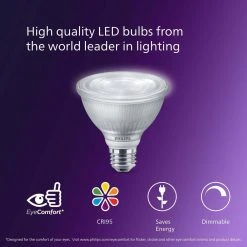 75-Watt Equivalent PAR30s Ultra-Definition High Output E26 LED Light Bulb Bright White with Warm Glow 3000K (1-Pack) by Philips -Philips Lighting Shop glass philips led light bulbs 568311 76 1000