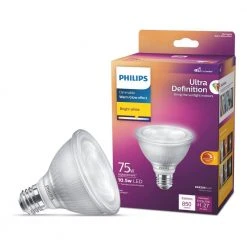 75-Watt Equivalent PAR30s Ultra-Definition High Output E26 LED Light Bulb Bright White with Warm Glow 3000K (1-Pack) by Philips -Philips Lighting Shop glass philips led light bulbs 568311 c3 1000
