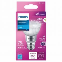 75-Watt Equivalent PAR20 Ultra Definition Dimmable High Output E26 LED Light Bulb Daylight 5000K (1-Pack) by Philips -Philips Lighting Shop glass philips led light bulbs 573204 4f 1000