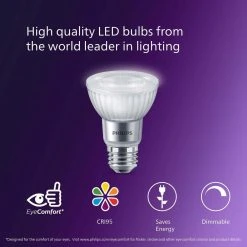 75-Watt Equivalent PAR20 Ultra Definition Dimmable High Output E26 LED Light Bulb Daylight 5000K (1-Pack) by Philips -Philips Lighting Shop glass philips led light bulbs 573204 76 1000