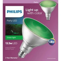 90-Watt Equivalent PAR 38 LED Flood Green by Philips -Philips Lighting Shop green philips colored light bulbs 469098 77 1000