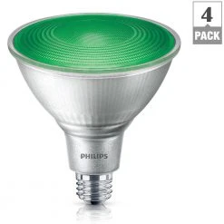 90-Watt Equivalent PAR38 LED Flood Green (4-Pack) by Philips -Philips Lighting Shop green philips colored light bulbs 469098 a0 1000 1