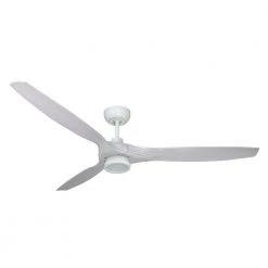 Philips Lighting Shop 48 Solara 60 in. Indoor/Outdoor Matte Pure White Ceiling Fan and LED Light with Remote Control by TroposAir