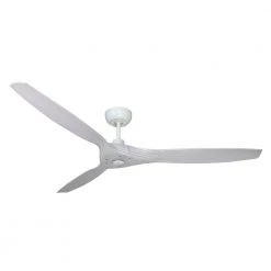 Solara 60 in. Indoor/Outdoor Matte Pure White Shore White Ceiling Fan with Remote Control by TroposAir
