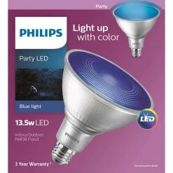 90-Watt Equivalent PAR 38 LED Flood Blue by Philips 12 90-Watt Equivalent PAR 38 LED Flood Blue by Philips -Philips Lighting Shop n a philips colored light bulbs 469072 c3 1000