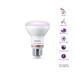 Color and Tunable White R20 45W Equivalent Dimmable Smart Wi-Fi WiZ Connected LED Light Bulb by Philips 12 Color and Tunable White R20 45W Equivalent Dimmable Smart Wi-Fi WiZ Connected LED Light Bulb by Philips -Philips Lighting Shop n a philips led light bulbs 567123 44 1000