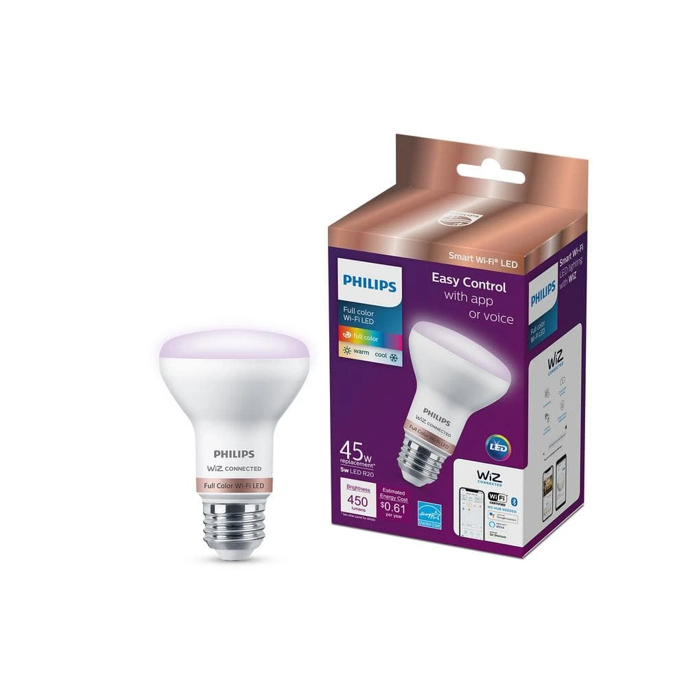 Color and Tunable White R20 45W Equivalent Dimmable Smart Wi-Fi WiZ Connected LED Light Bulb by Philips 4 Color and Tunable White R20 45W Equivalent Dimmable Smart Wi-Fi WiZ Connected LED Light Bulb by Philips - Image 2