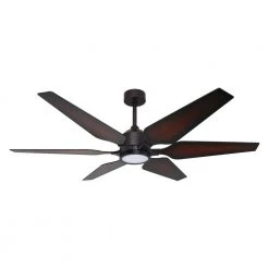 Optum 60 in. Integrated LED Indoor/Outdoor Oil Rubbed Bronze Smart Ceiling Fan with Light and Remote Control by TroposAir
