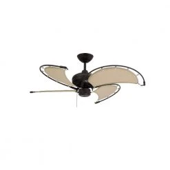 Voyage 40 in. Indoor/Outdoor Oil Rubbed Bronze Ceiling Fan with Khaki Fabric Blades by TroposAir