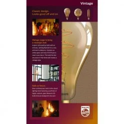 40-Watt Equivalent A50 Dimmable Vintage Glass Edison LED Large Light Bulb Amber Warm White (2000K) by Philips 23 40-Watt Equivalent A50 Dimmable Vintage Glass Edison LED Large Light Bulb Amber Warm White (2000K) by Philips -Philips Lighting Shop philips edison bulbs 536276 44 1000