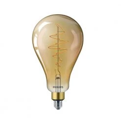 40-Watt Equivalent A50 Dimmable Vintage Glass Edison LED Large Light Bulb Amber Warm White (2000K) by Philips