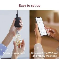 Amber A19 LED 40W Equivalent Dimmable Smart Wi-Fi Wiz Connected Wireless Light Bulb by Philips -Philips Lighting Shop philips edison bulbs 555524 1d 1000