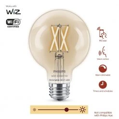 Soft White G25 LED 40-Watt Equivalent Dimmable Smart Wi-Fi Wiz Connected Wireless Light Bulb by Philips -Philips Lighting Shop philips edison bulbs 555532 40 1000