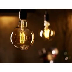 40-Watt Equivalent G25 Dimmable Vintage Glass Edison LED Globe Light Bulb Amber Warm White (2000K) (1-Bulb) by Philips -Philips Lighting Shop philips edison bulbs 556811 40 1000