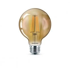 40-Watt Equivalent G25 Dimmable Vintage Glass Edison LED Globe Light Bulb Amber Warm White (2000K) (1-Bulb) by Philips