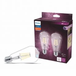 40-Watt Equivalent ST19 Clear Glass Dimmable E26 Vintage Edison LED Light Bulb Soft White 2700K (2-Pack) by Philips -Philips Lighting Shop philips edison bulbs 564856 c3 1000