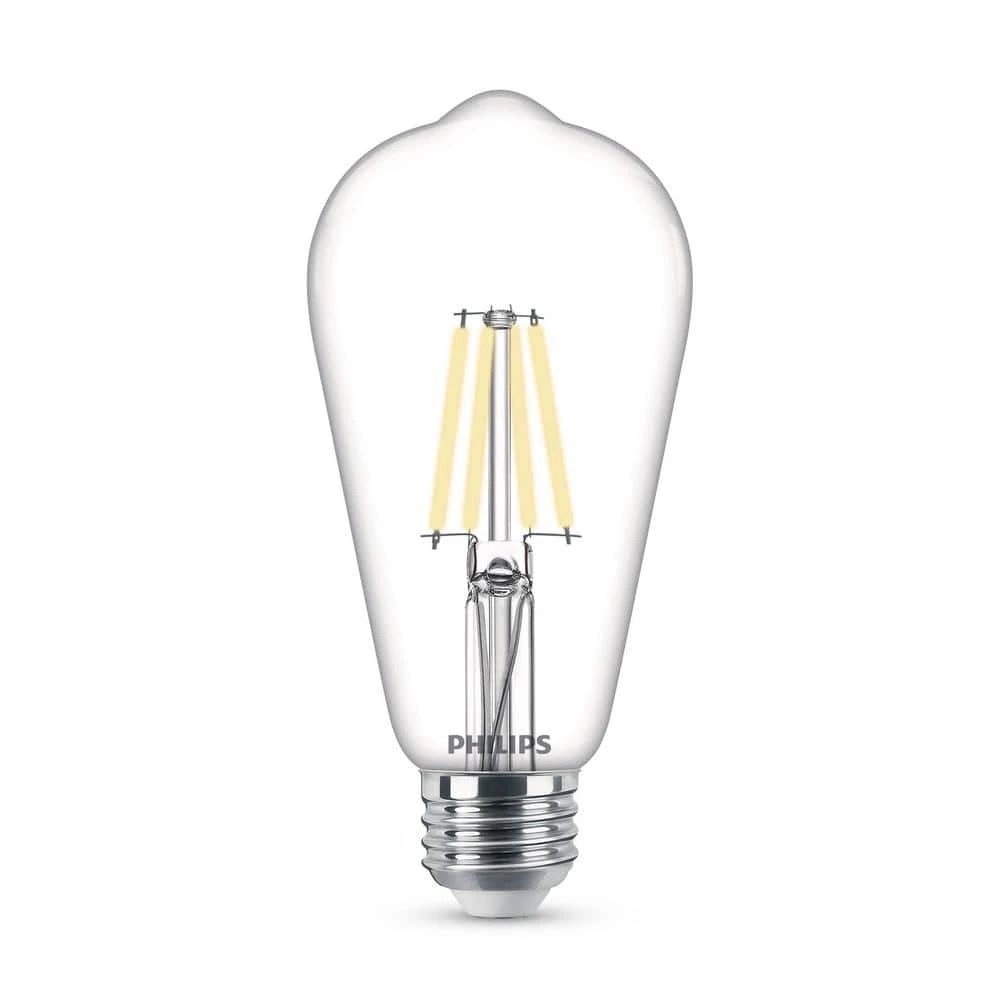 40-Watt Equivalent ST19 Clear Glass Dimmable E26 Vintage Edison LED Light Bulb Daylight 5000K (2-Pack) by Philips 3 40-Watt Equivalent ST19 Clear Glass Dimmable E26 Vintage Edison LED Light Bulb Daylight 5000K (2-Pack) by Philips