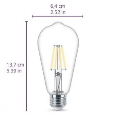 40-Watt Equivalent ST19 Clear Glass Dimmable E26 Vintage Edison LED Light Bulb Daylight 5000K (2-Pack) by Philips 19 40-Watt Equivalent ST19 Clear Glass Dimmable E26 Vintage Edison LED Light Bulb Daylight 5000K (2-Pack) by Philips -Philips Lighting Shop philips edison bulbs 564864 fa 1000
