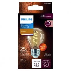 25-Watt Equivalent A15 Spiral Filament E26 Base LED Vintage Edison LED Light Bulb 2000K Amber (1-Pack) by Philips -Philips Lighting Shop philips edison bulbs 565655 4f 1000