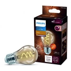 25-Watt Equivalent A15 Spiral Filament E26 Base LED Vintage Edison LED Light Bulb 2000K Amber (1-Pack) by Philips -Philips Lighting Shop philips edison bulbs 565655 c3 1000