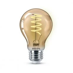 60-Watt Equivalent A19 Spiral Filament E26 Base LED Vintage Edison LED Light Bulb 2000K Amber (1-Pack) by Philips
