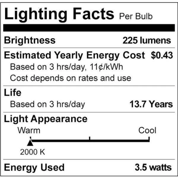 25-Watt Equivalent B11 Spiral Filament E12 Base LED Vintage Edison LED Light Bulb 2000K Amber (2-Pack) by Philips 10 25-Watt Equivalent B11 Spiral Filament E12 Base LED Vintage Edison LED Light Bulb 2000K Amber (2-Pack) by Philips - Image 8