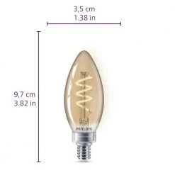 25-Watt Equivalent B11 Spiral Filament E12 Base LED Vintage Edison LED Light Bulb 2000K Amber (2-Pack) by Philips 21 25-Watt Equivalent B11 Spiral Filament E12 Base LED Vintage Edison LED Light Bulb 2000K Amber (2-Pack) by Philips -Philips Lighting Shop philips edison bulbs 565804 fa 1000