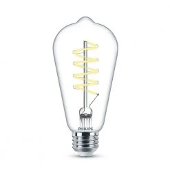 60-Watt Equivalent ST19 Spiral Filament E26 Base LED Vintage Edison LED Light Bulb 5000K Daylight (1-Pack) by Philips