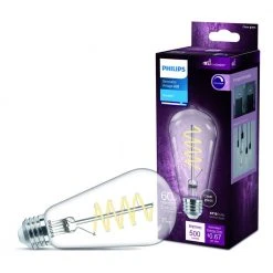 60-Watt Equivalent ST19 Spiral Filament E26 Base LED Vintage Edison LED Light Bulb 5000K Daylight (1-Pack) by Philips -Philips Lighting Shop philips edison bulbs 565812 c3 1000