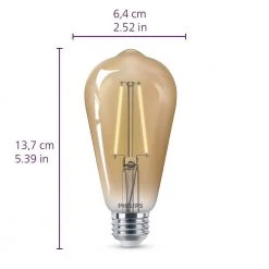 75-Watt Equivalent ST19 Glass Dimmable E26 Vintage Edison LED Light Bulb Amber 2000K (2-Pack) by Philips -Philips Lighting Shop philips edison bulbs 565969 fa 1000
