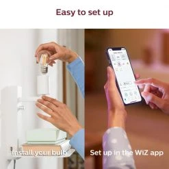 Tunable White G16.5 40W Equivalent Dimmable Smart Wi-Fi WiZ Connected Vintage Edison LED Light Bulb by Philips -Philips Lighting Shop philips edison bulbs 567271 fa 1000