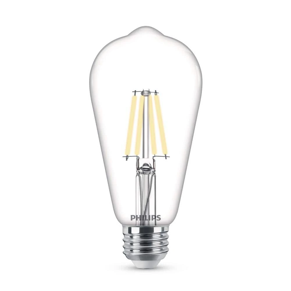 40-Watt Equivalent ST19 Clear Glass Dimmable E26 Vintage Edison LED Light Bulb Soft White 2700K (4-Pack) by Philips 3 40-Watt Equivalent ST19 Clear Glass Dimmable E26 Vintage Edison LED Light Bulb Soft White 2700K (4-Pack) by Philips