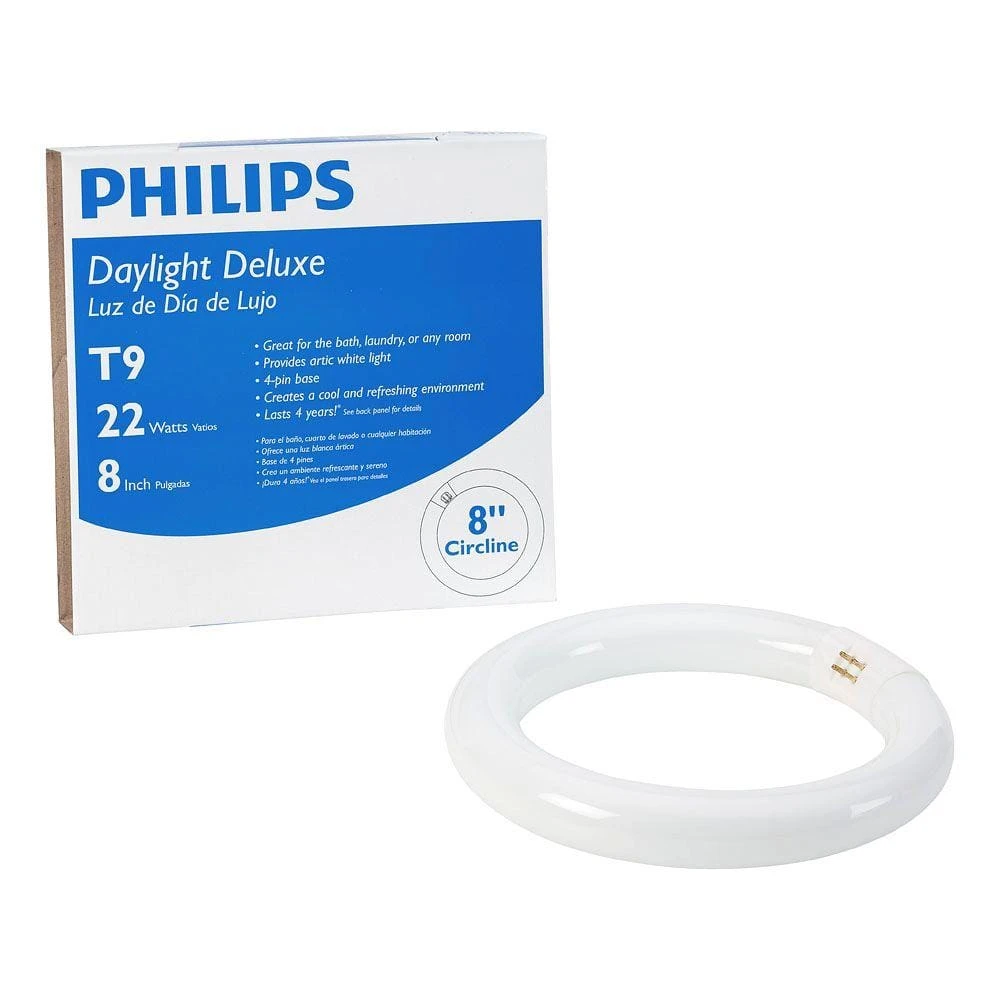 22-Watt 8 in. Linear T9 Fluorescent Tube Light Bulb Daylight Deluxe (6500K) Circline by Philips 3 22-Watt 8 in. Linear T9 Fluorescent Tube Light Bulb Daylight Deluxe (6500K) Circline by Philips
