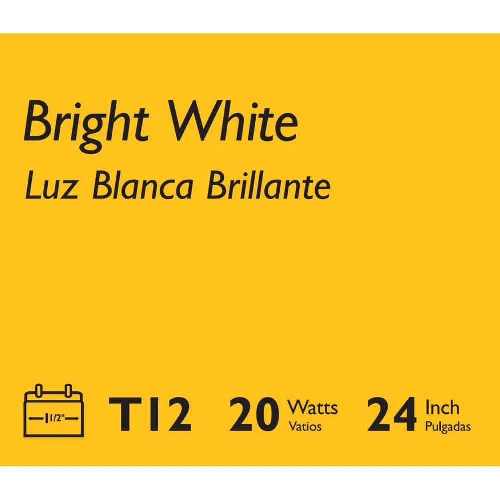 20-Watt 2 ft. Linear T12 Fluorescent Tube Light Bulb Bright White (3000K) by Philips 6 20-Watt 2 ft. Linear T12 Fluorescent Tube Light Bulb Bright White (3000K) by Philips - Image 4