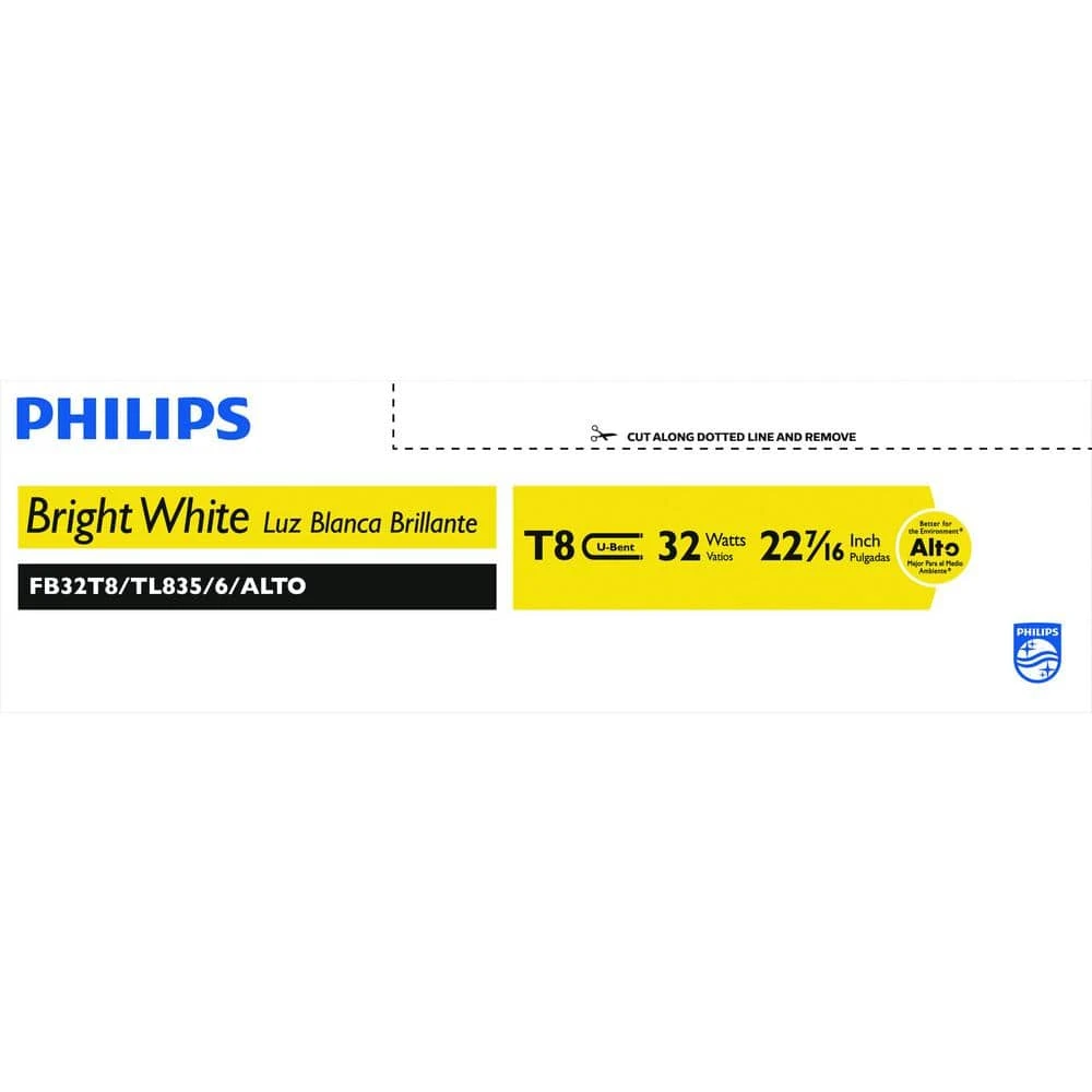 32-Watt T8 Linear U-Bend Alto Fluorescent Tube Light Bulb, Bright White (3500K) (1-Bulb) by Philips 6 32-Watt T8 Linear U-Bend Alto Fluorescent Tube Light Bulb, Bright White (3500K) (1-Bulb) by Philips - Image 4