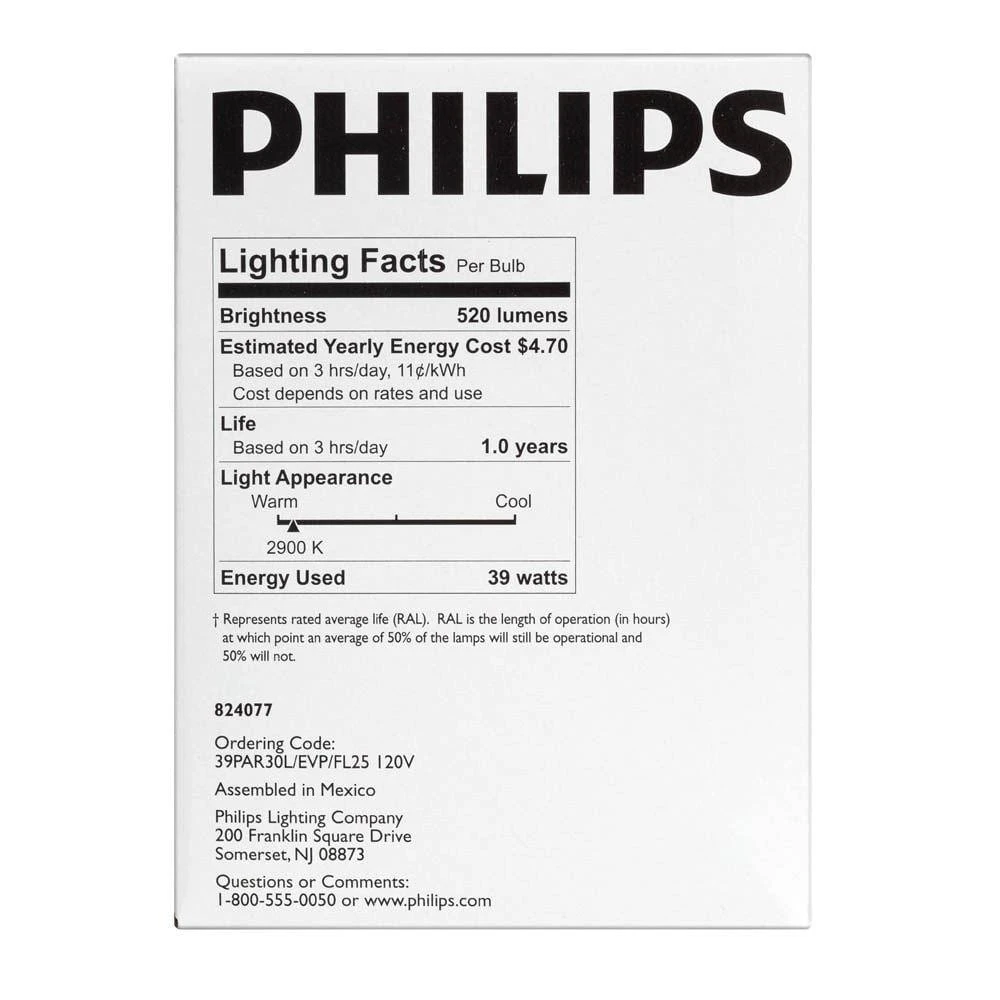 39-Watt PAR30L Halogen Soft White (2900K) Flood Light Bulb by Philips 6 39-Watt PAR30L Halogen Soft White (2900K) Flood Light Bulb by Philips - Image 4